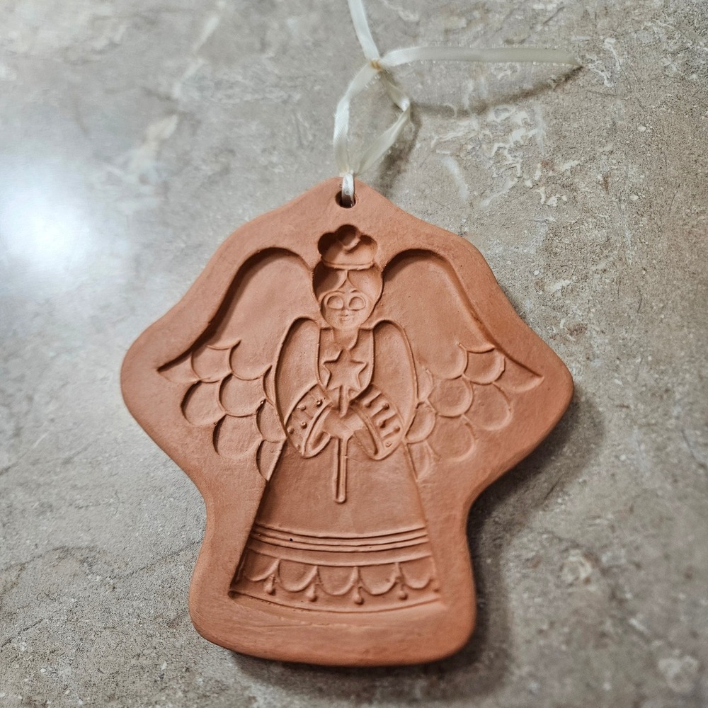 Cotton Press Angel Ornament 1997 Terracotta Clay Holiday Decor cookie‎ mold